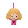 Chibi Blonde Figurine Ornament - Pink Layered Dress With Ribbon A cute chibi-style blonde figurine in a layered pink dress with a hanging pink ribbon.