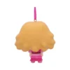 Blonde Figurine Ornament Plastic Pink Dress - Wavy Hair Charm Small pink-dressed blonde figurine ornament with wavy hair and a pink hanging ribbon.
