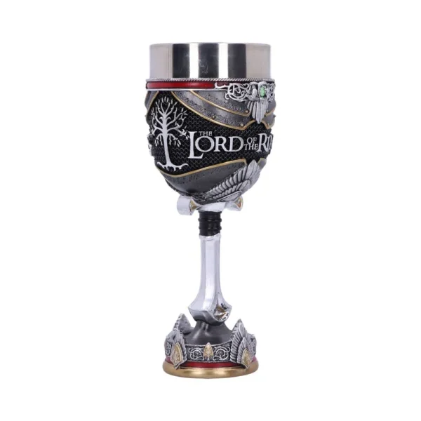 Lord Of The Rings Silver Goblet - White Tree Of Gondor Design A decorative Lord of the Rings goblet featuring the White Tree of Gondor and ornate silver details.