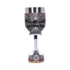 Lord Of The Rings Silver Goblet - Elvish Design With Green Gem Ornate silver goblet inspired by The Lord of the Rings with Elvish patterns and green gem.