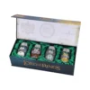 Lord of the Rings Collector Box Set - Blue Velvet Themed Bottles A Lord of the Rings collector’s box with four themed decorative bottles on green velvet.