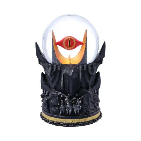 Lord Of The Rings Snow Globe Black Collectible - Eye Of Sauron A detailed Lord of the Rings snow globe featuring the Eye of Sauron and Ringwraith figures.