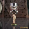 Rohan Helmet Goblet Bronze Steel Cup - Horse Motif Design A detailed Rohan-inspired goblet with a helmet cup and horse motif from The Lord of the Rings.