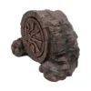 Ancient Stone Sculpture Brown Finish - Tentacle Portal Design A weathered stone sculpture with a circular tentacle design resembling an ancient mystical portal.