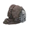Old Man Stone Face Sculpture Resin Rock - Weathered Brown Finish Stone sculpture of an old man’s face with flowing beard carved into weathered rock.