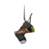Robin Hood Ornament Figurine Green and Brown with Bow and Quiver A hanging Robin Hood ornament showing his lower body, green outfit, brown boots, bow, and quiver.