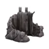Argonath King Statues Stone Sculpture - Gray Cliff Guardians Two monumental stone king statues carved into a rocky cliff, inspired by Tolkien’s Argonath.