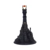 Barad-dûr Tower Figurine Resin Model - Dark Base Fiery Eye A detailed model of Barad-dûr with the fiery Eye of Sauron atop a dark rocky base.