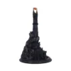 Tower Of Orthanc Model Black Resin Statue - Glowing Eye Detail A detailed model of the dark Tower of Orthanc with a glowing Eye of Sauron on top.