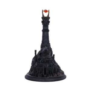 Barad-dûr Dark Tower Model Black Resin - Glowing Eye Feature A detailed model of Barad-dûr, the Dark Tower of Sauron, with the glowing Eye above.