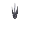 Dark Lord Helmet Ornament Metal Gray - Spiked Crown Design A dark metallic miniature helmet ornament with tall spikes, inspired by a fantasy dark lord.