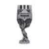Fantasy Castle Chalice Metal Goblet - Tree Root Design A detailed fantasy chalice featuring a castle design merging into twisted tree roots and metal accents.