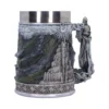 Fantasy Castle Sculpted Mug Resin Gray - Robed Guardian Handle A fantasy castle-themed sculpted mug with mountain details and a robed figure handle.