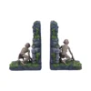 Gollum Bookends Resin Stone Gray - Mossy Cliff Detailing Gollum-themed rocky bookends with moss and stone texture from The Lord of the Rings.