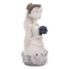 Victoria Everglot Figurine Resin Sculpture White Gown Blue Roses A detailed figurine of Victoria Everglot in a white gown holding dark blue soap rose bouquet.