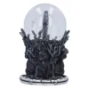 Gothic Cat Snow Globe Resin Sculpture Black - Occult Design A gothic snow globe with black cats, skull accents, and dark twisted branches.