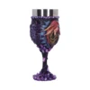 Fantasy Goblet Stainless Steel Purple Black - Sculpted Woman Design A fantasy-themed purple and black goblet with a sculpted woman and mystical crystal-like details.