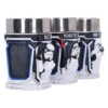 Star Wars Stormtrooper Resin Stainless Mugs - 3D White Design Three detailed Star Wars Stormtrooper mugs with 3D designs and stainless steel rims.