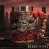 Elden Ring Dark Fantasy Ceramic Mug - Gold Crimson Sculpted Face A dark fantasy Elden Ring-inspired sculpted mug with a grotesque face and ornate gold details.