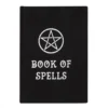 Book Of Spells Hardcover Black Cover - White Pentagram Design Black book cover with white pentagram and bold title reading “Book of Spells.”