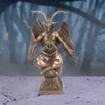 Bronze Baphomet statue symbolizing duality, balance, and occult mysticism.