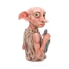 Dobby House Elf Figurine Resin Sculpture - Pink Skin With Sock Realistic Dobby house elf figurine holding a sock, detailed resin sculpture on white background.