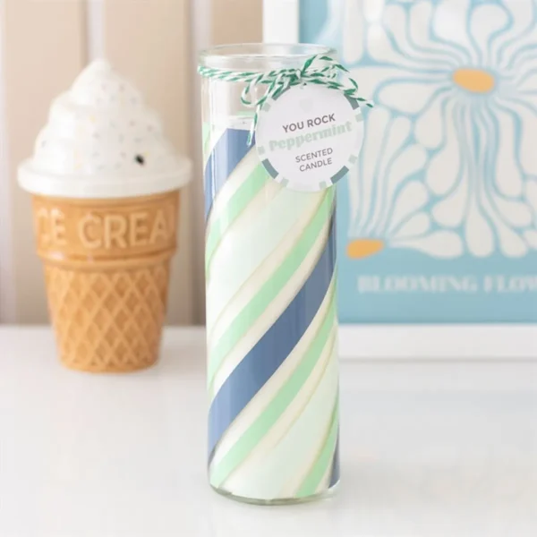 Candy Stripe Peppermint Tube Candle 1 Candy Stripe Peppermint Tube Candle