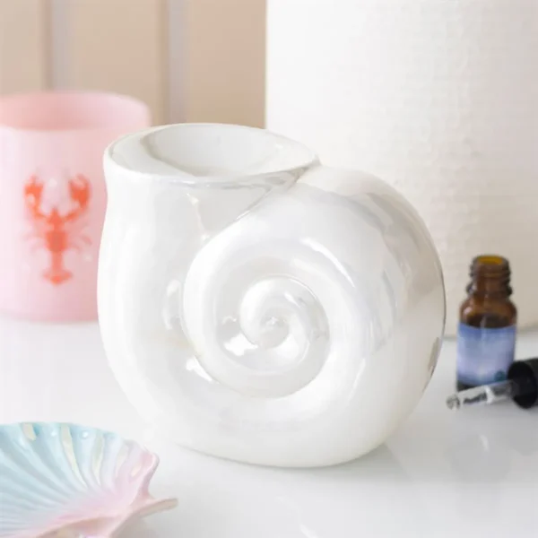 Pearlescent Spiral Shell Oil Burner 1 Pearlescent Spiral Shell Oil Burner