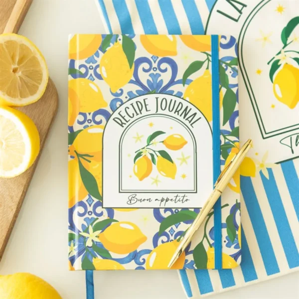 Italian Lemon Print A5 Recipe Journal 1 Italian Lemon Print A5 Recipe Journal