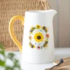 Bee and Sunflower Ceramic Flower Jug