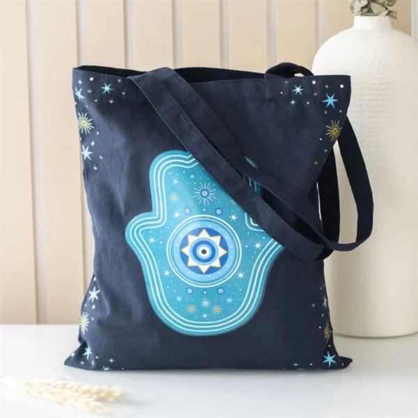 Hand of Hamsa Polycotton Tote Bag 1 Hand of Hamsa Polycotton Tote Bag