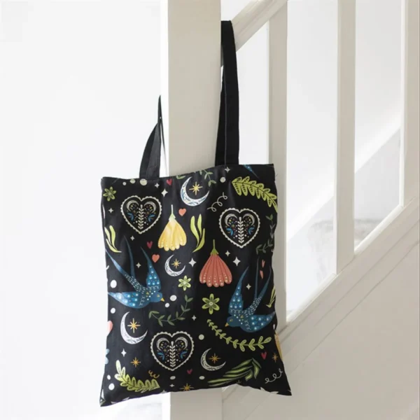 Midnight Bloom Polycotton Tote Bag 1 Midnight Bloom Polycotton Tote Bag