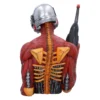 Biomechanical Cyborg Figurine Resin Model - Red Cyber Spine Red biomechanical cyborg figurine with exposed muscles, golden cyber spine, and futuristic mechanical armor.