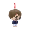 Harry Potter Chibi Resin Ornament Blue Pajamas - Red Ribbon Chibi Harry Potter ornament in blue striped pajamas with red ribbon, cute collectible decoration.
