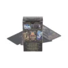 A black and gold Lisa Parker tarot card box featuring owl and cat illustrated cards.