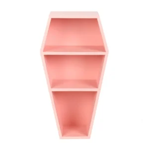 Pink MDF Coffin shaped shelf for wall hanging