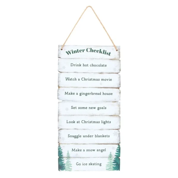 Winter Wonderland Checklist Hanging Sign 2 Winter Wonderland Checklist Hanging Sign