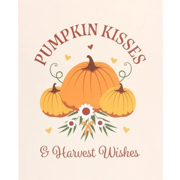 Pumpkin Kisses & Harvest Wishes Hanging Sign 3 Pumpkin Kisses & Harvest Wishes Hanging Sign