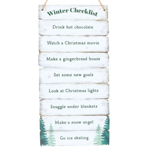 Winter Wonderland Checklist Hanging Sign 3 Winter Wonderland Checklist Hanging Sign