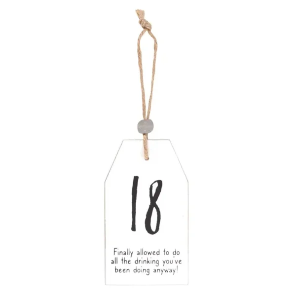 18 Milestone Birthday Hanging Sentiment Sign 1 18 Milestone Birthday Hanging Sentiment Sign