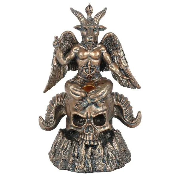 Gold Baphomet LED Backflow Incense Burner 2 Gold Baphomet LED Backflow Incense Burner