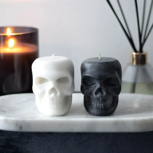 Set of 12 Opium & White Sage Skull Candles in Display 5 Set of 12 Opium & White Sage Skull Candles in Display