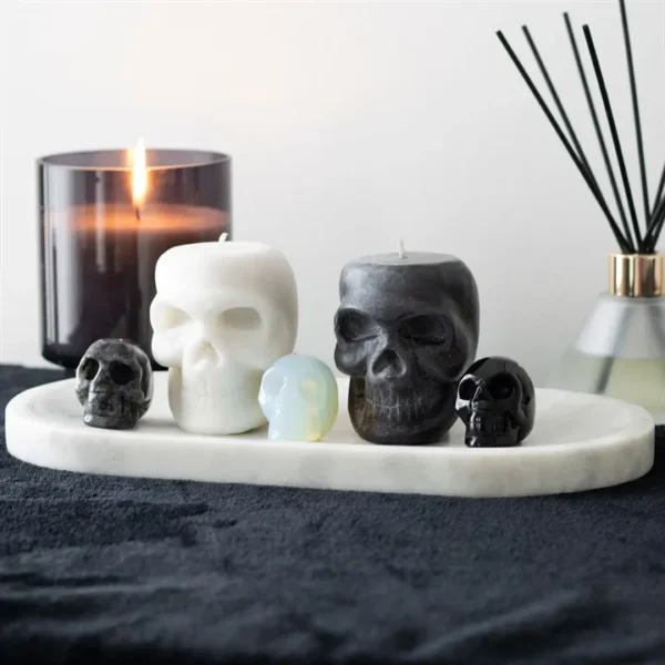 Set of 12 Opium & White Sage Skull Candles in Display 6 Set of 12 Opium & White Sage Skull Candles in Display