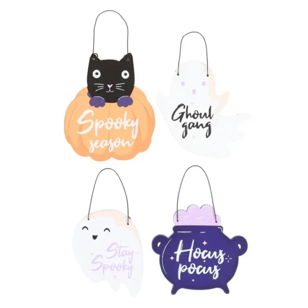 Set of 24 Mini Spooky Signs on Display 3 Set of 24 Mini Spooky Signs on Display
