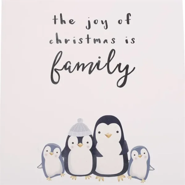 Joy of Christmas Penguin Family Hanging Sign 2 Joy of Christmas Penguin Family Hanging Sign