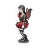 Gothic Fairy Figurine Resin Statue - Red And Black Wings A gothic fairy figurine with red and black wings holding a red apple on a detailed base.