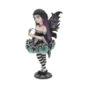 Gothic Fairy Figurine Resin Sculpture Black Purple Crystal Orb A gothic fairy figurine with black and purple wings holding a crystal orb.