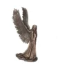 Bronze Angel Statue Sculpture - Detailed Wings and Gown Bronze angel statue with detailed wings and flowing gown standing gracefully in serene pose.