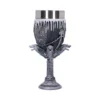 Game of Thrones Stark Goblet Silver Resin - Wolf and Icicle Design A detailed silver and gray Game of Thrones goblet featuring the House Stark wolf and motto.
