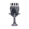 Game of Thrones House Stark Silver Goblet - Direwolf Design A silver Game of Thrones House Stark goblet with direwolf emblem and “Winter is Coming” engraving.